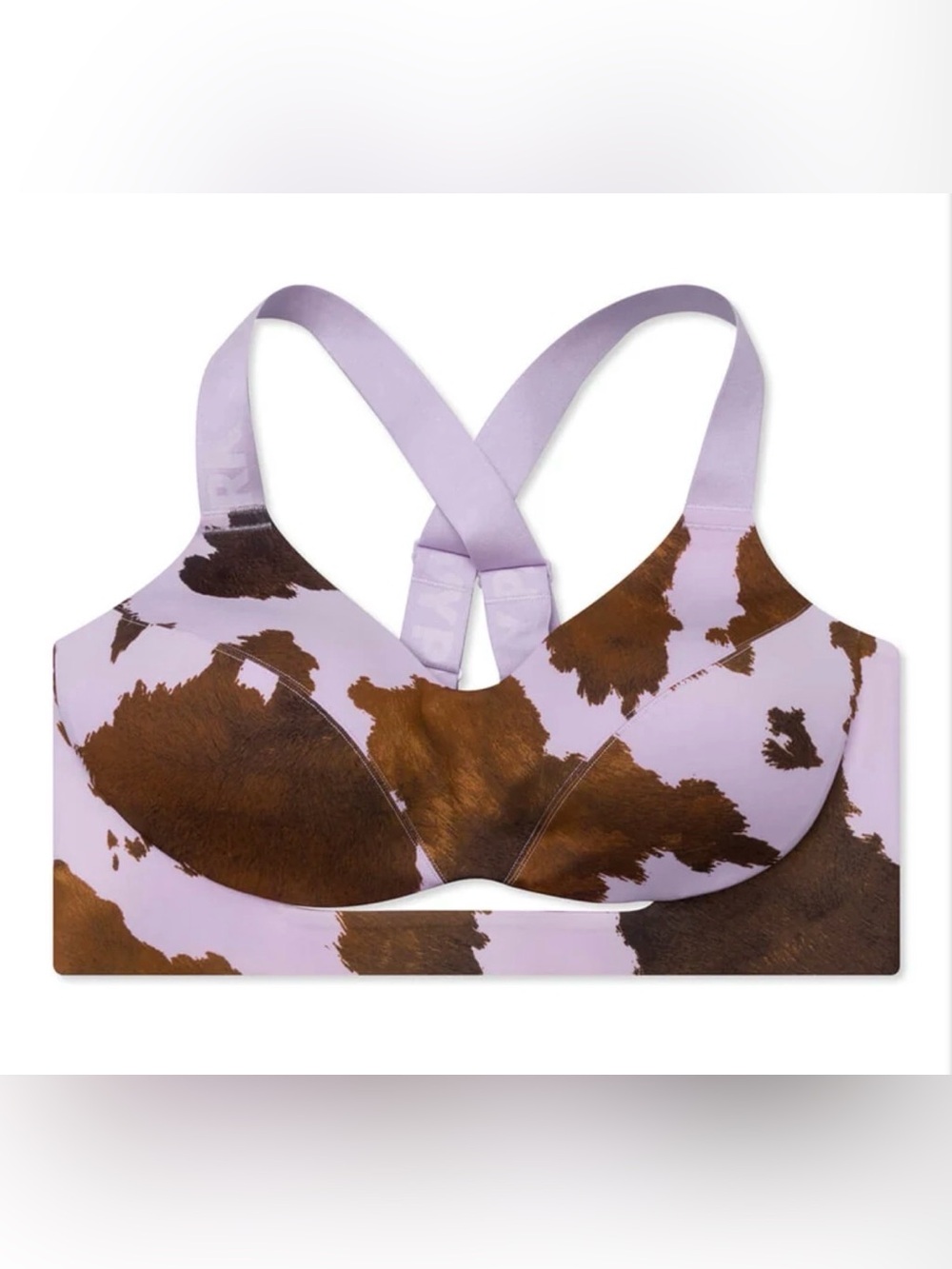 adidas Light Purple and Brown Cow-Print Sports Bra